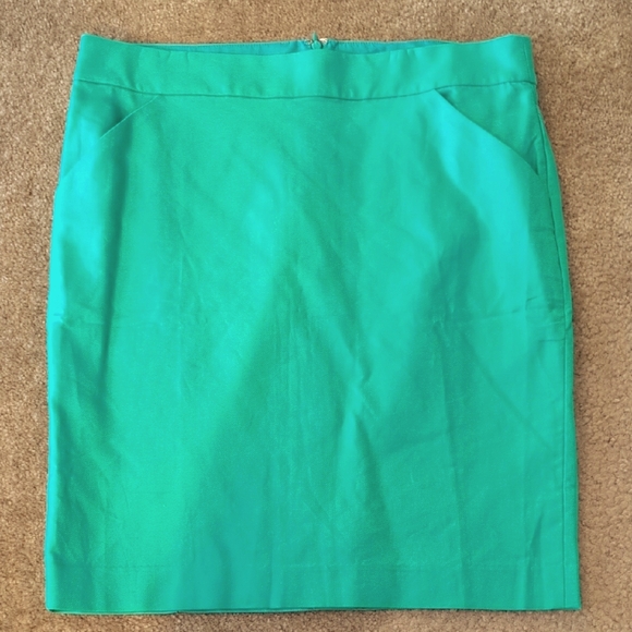 J. Crew Vibrant Green Pencil Skirt - Picture 1 of 5